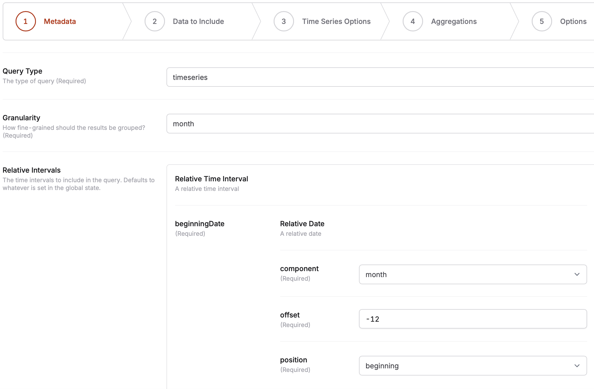 Set relative interval